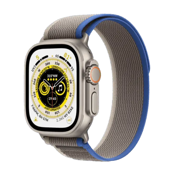 Refurbished Apple Watch Ultra 49mm Trail band Trail Blauw Grijs Als nieuw