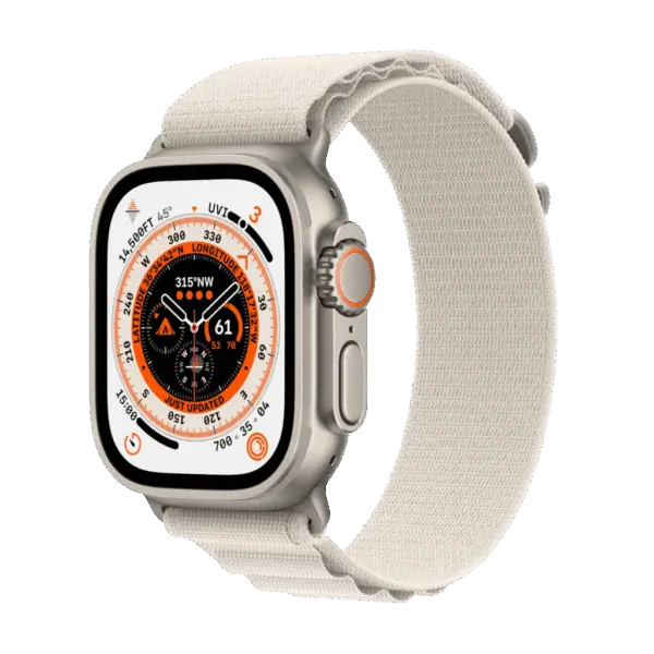 Refurbished Apple Watch Ultra 1 49mm Wit Als nieuw