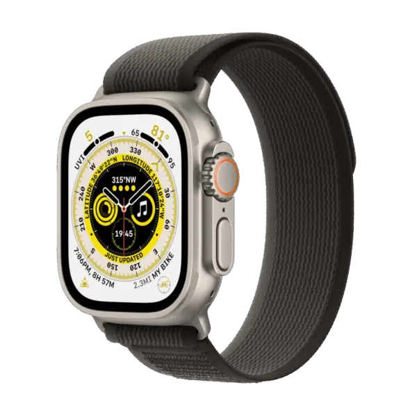 Refurbished Apple Watch Ultra 49mm Trail band Trail Zwart Grijs Als nieuw
