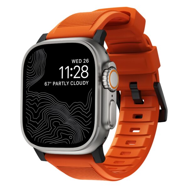 Nomad Rugged horlogeband / zwarte hardware 45/46/49 mm - Ultra orange