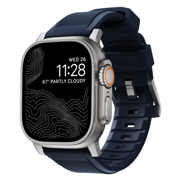 Nomad Rugged horlogeband / zilveren hardware 45/46/49 mm - Atlantic blue