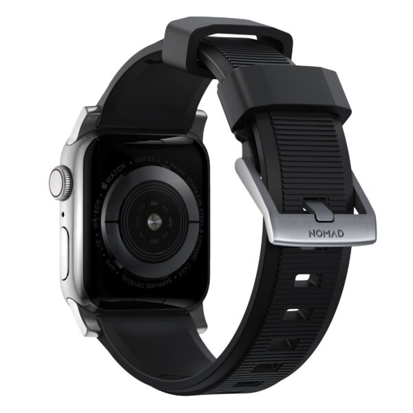 Nomad Rugged horlogeband / zilveren hardware 45/46/49 mm - Black