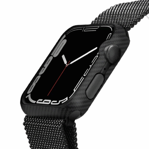 Pitaka Air hoesje Apple Watch 45 mm - 600D Black/Grey (Twill)