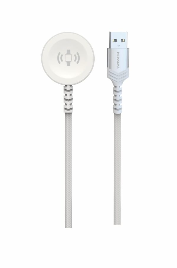 Swissten Swissten Draadloze Magnetische Oplaadkabel - Geschikt voor Apple Watch - USB-A - 1.2M - Wit