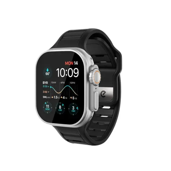 Keybudz Journey FKM horlogeband 44/45/46/49mm - Carbon Black