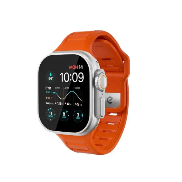 Keybudz Journey FKM horlogeband 44/45/46/49mm - Electric Orange